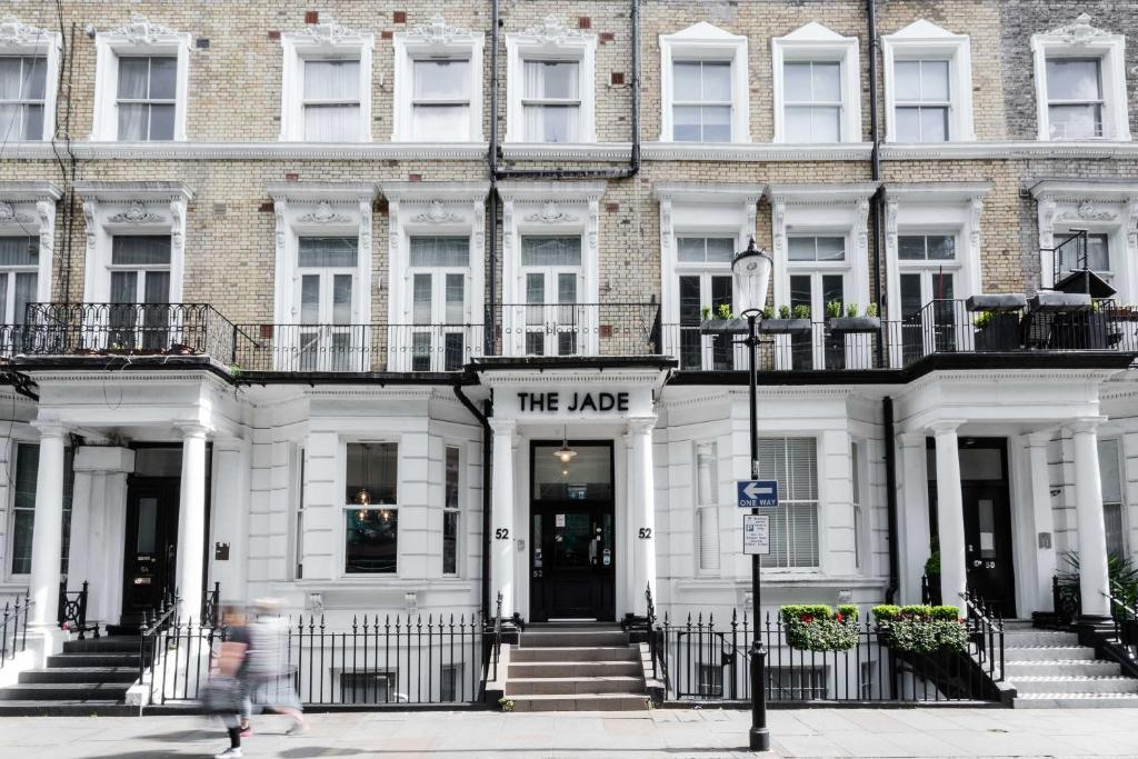 The Jade Hotel entrance at 52 Hogarth Road, Kensington